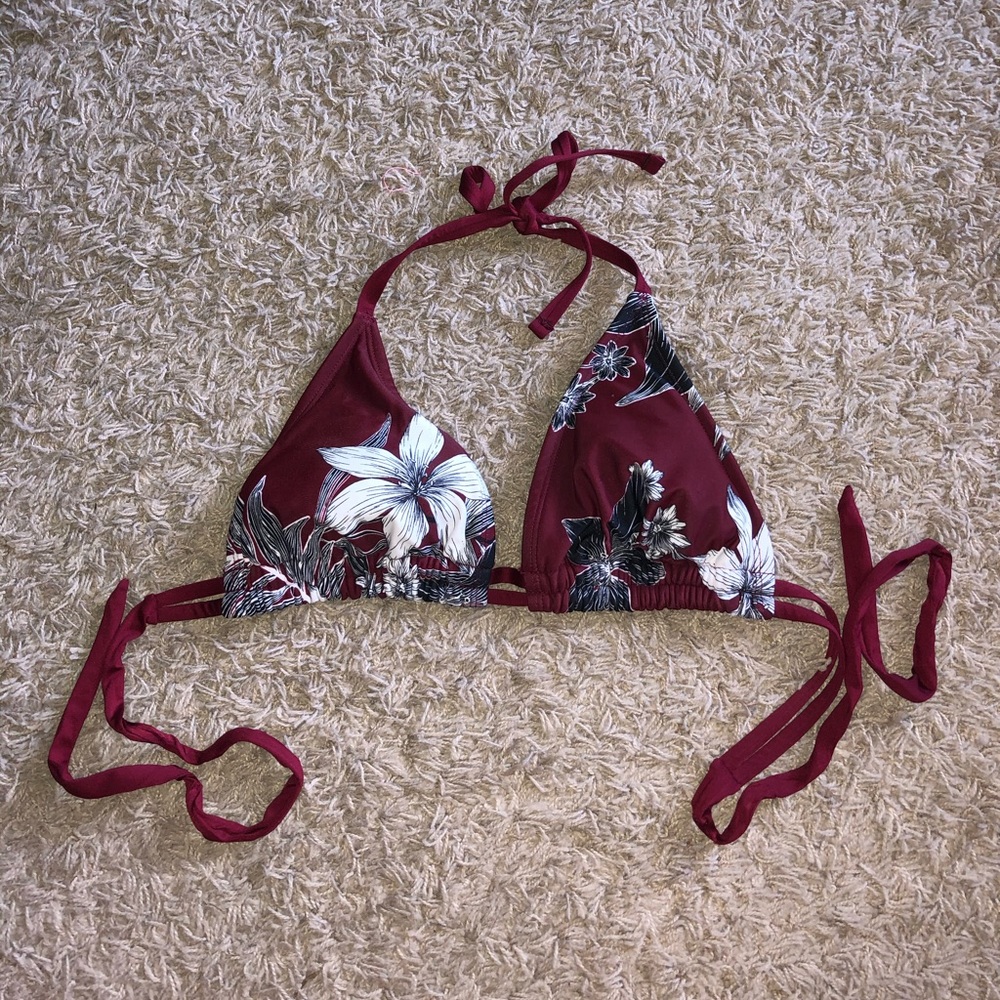 Floral Burgundy Bikini top